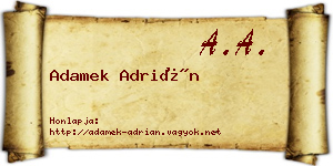 Adamek Adrián névjegykártya