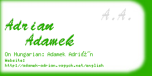 adrian adamek business card